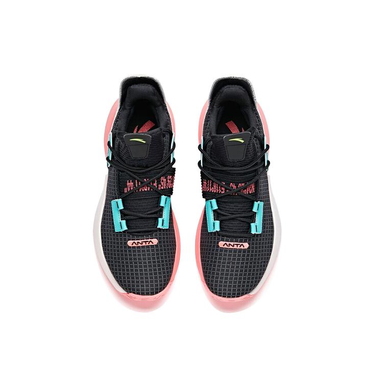 Anta Airspace 2 UFO Low Top Performance Basketball Shoes Men's Black Pink White 112011606-8