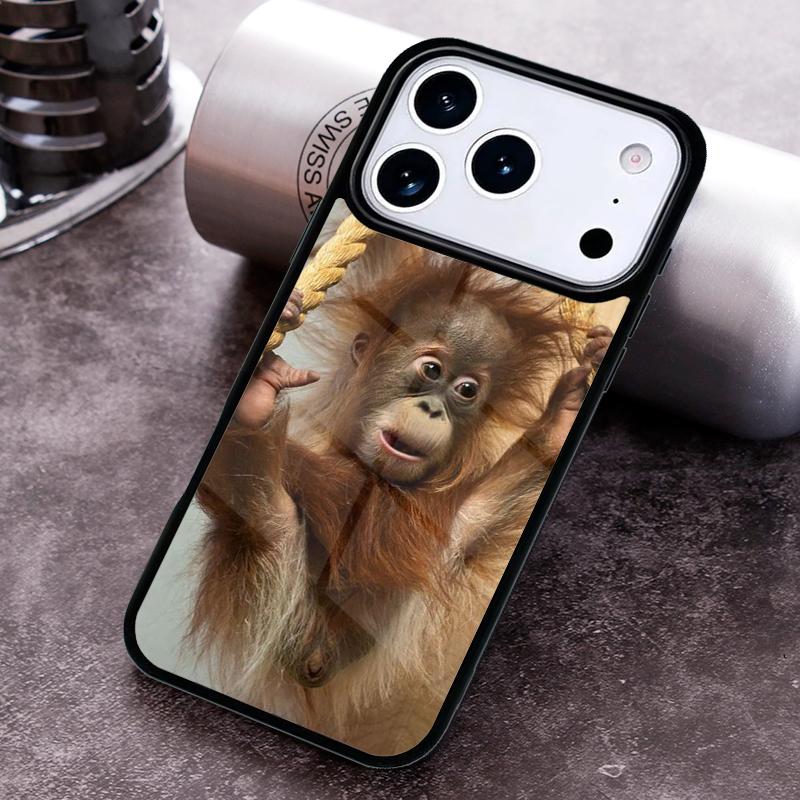 Orangutan Monkey Primates Animal Phone Case for iPhone 17 16 15 Pro Max Air 14 13 12 11 Plus Shockproof Capa Cover