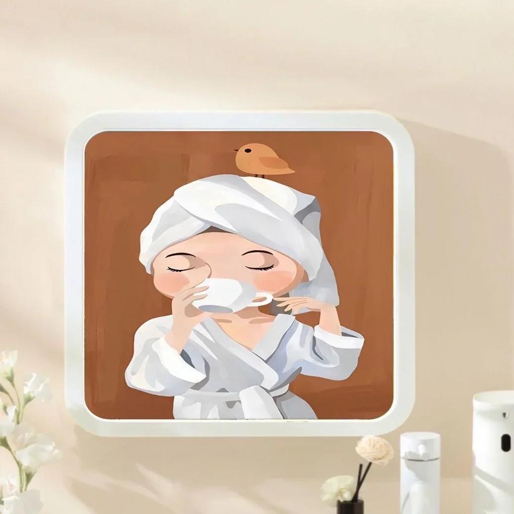 Prateleira de armazenamento de pintura de banheiro espessada, prateleira de armazenamento dobrável à prova d'água, armário de armazenamento de mural de parede sem impactos para banheiro