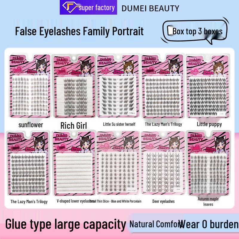 10-Row Autumn Leaf & Sunflower Faux Eyelashes - Flat, Glue-Free
