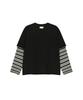 ENDOOR Layered Stripe Long Sleeve (Black)
