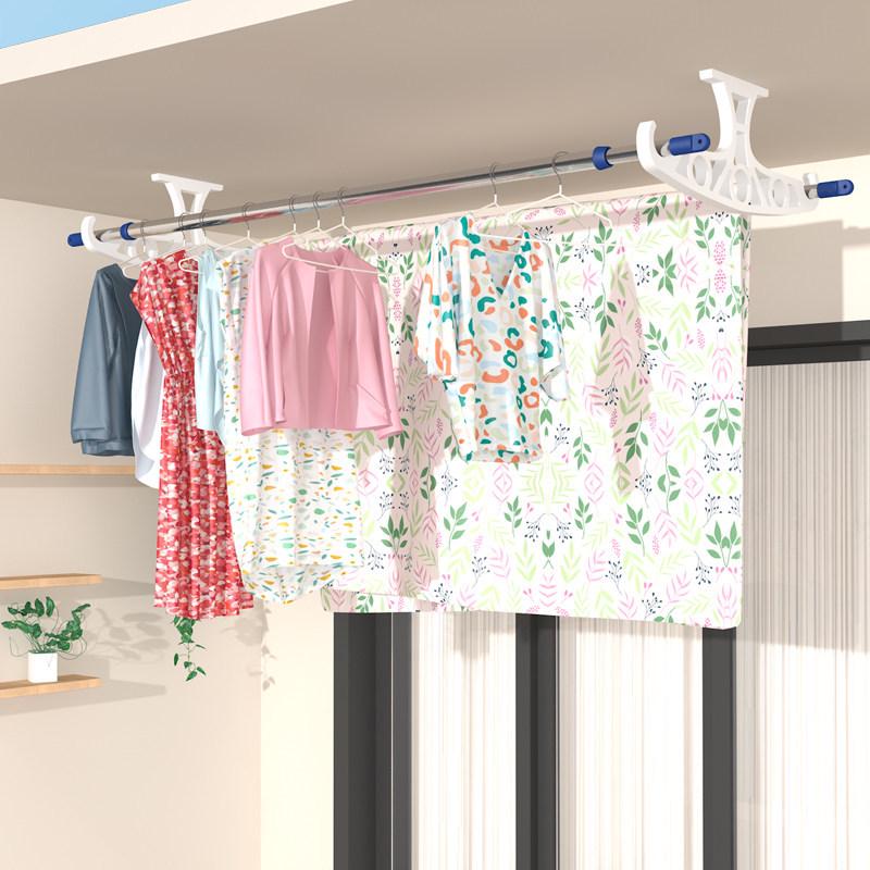 Retractable No-Drill 304 Stainless Steel Balcony Clothes Drying Rack Pole