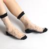 Leisure Transparent Boat Socks Thin Bow Jacquard Crystal Sock Ankle Socks Short Sock Socks
