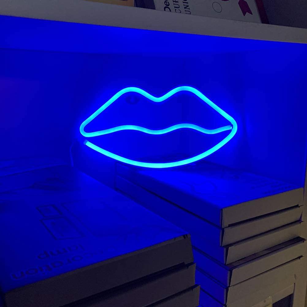 Lips Neon Light Led Signs Wall Decor Battery Or USB Powered Lips Lamp for Home Bar Festive Party Christmas Wedding