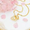 Women Interlocking Heart Ring Pendant Necklace Inlaid Zircon Fashion Love Necklace Valentine's Day Jewelry Gift