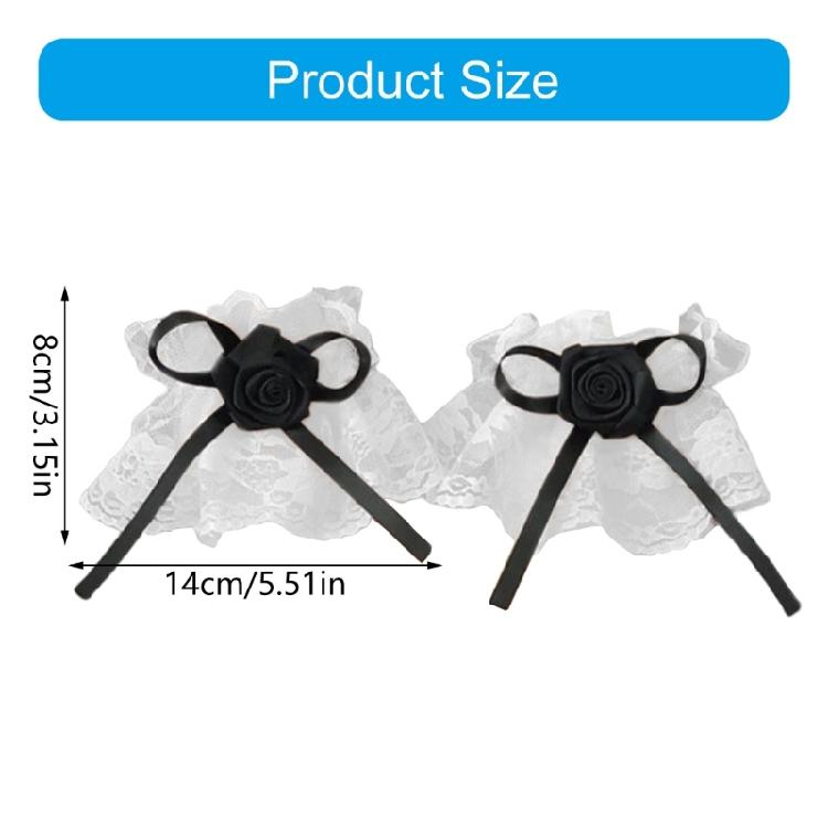 Elegant Ribbon Lace Wrist Cuff False Sleeves Bowknot Jabot Costume Accessory Ribbon Ruffled Brim Crosses Wristband