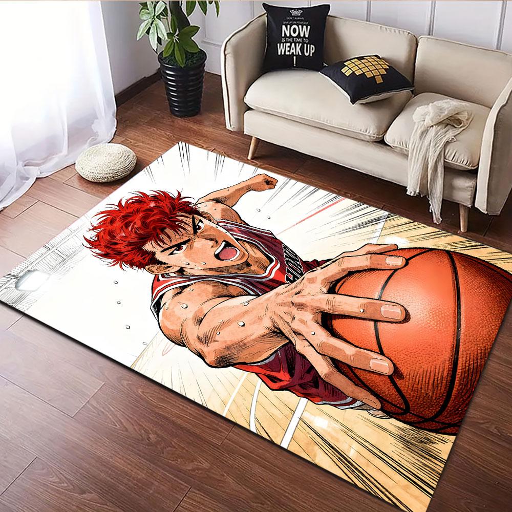 Red-Haired Basketball Player in Action Patterned carpet, suitable as a non slip play mat for the living room and bedroom sofa