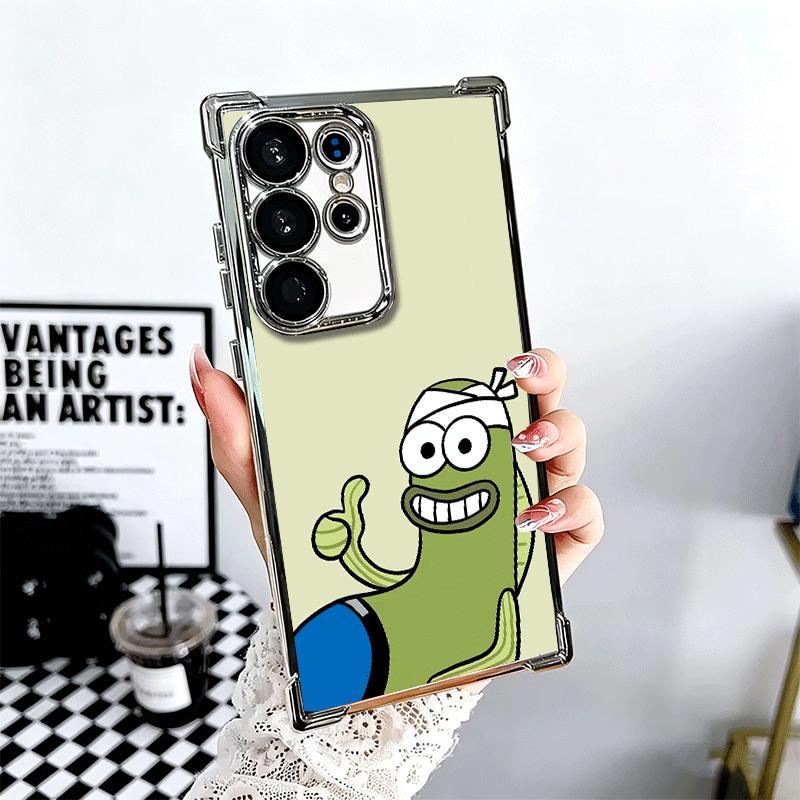 Funny Cartoon Ugly Fish Soft Phone Case For Samsung Galaxy S26 Ultra S25 Edge S24 FE S23 Plus S22 S21 + S20 Plating Anti-Fall Fu