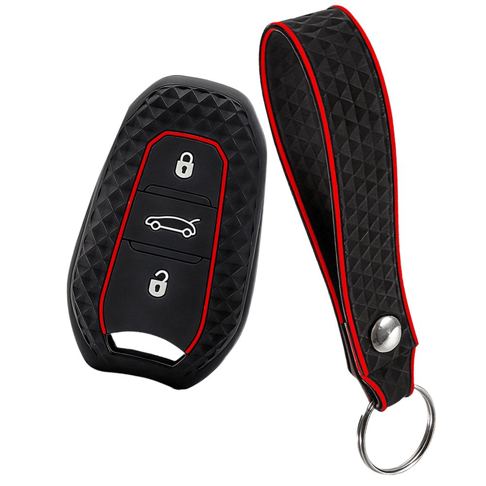 Silicone Car Remote Key Case Cover For Peugeot 308 408 508 2008 3008 4008 5008 For Citroen C1 C4 C4L C6 C3-XR Picasso DS3 DS4