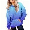 Kids Hooded Zip-Up Jacket with Gradient Print Long Sleeve Sweatshirt for Boys and Girls