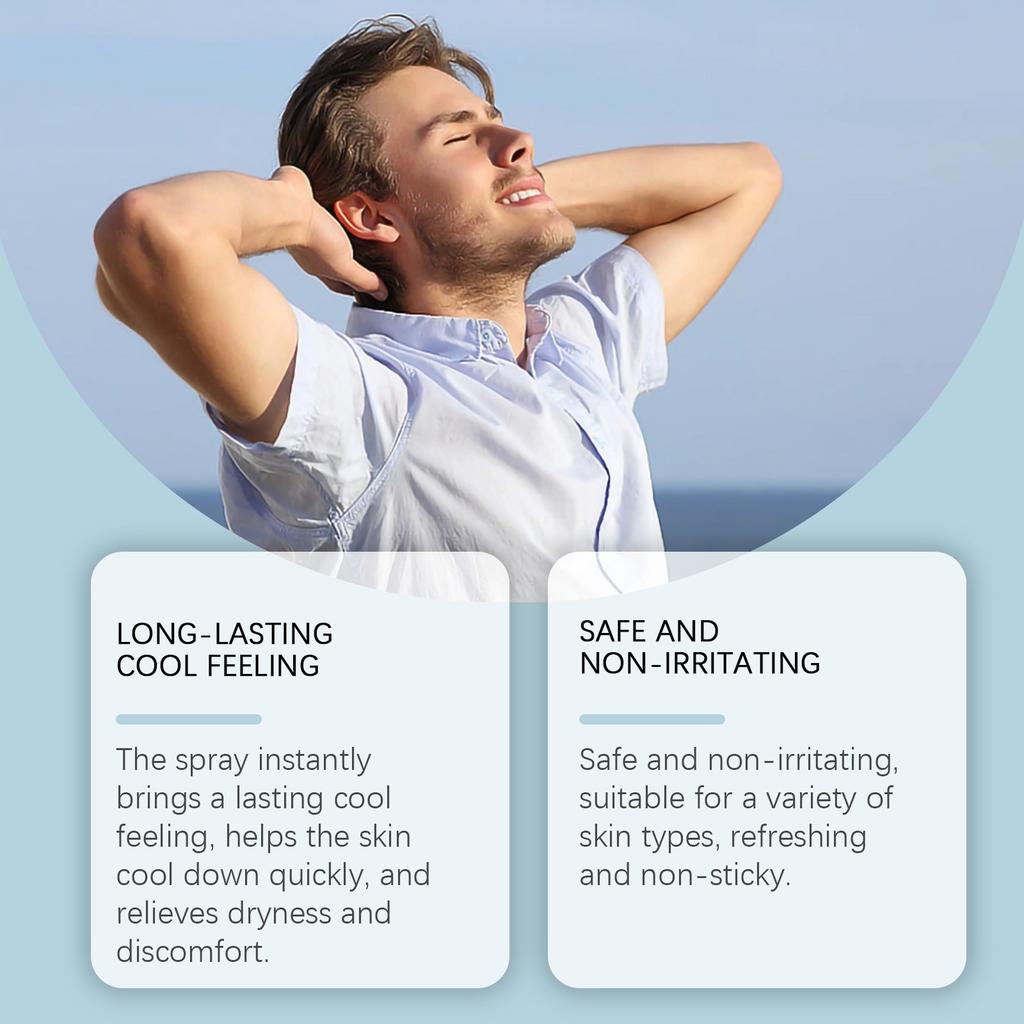 Cool Spray Is A Portable Outdoor Body Spray For Summer. It Provides A Soothing And Non-sticky Sensation 50ml