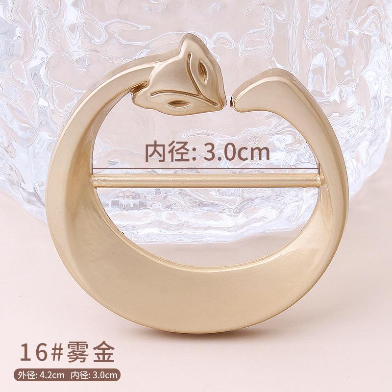 T-Shirt Saum Geknoteter Broschenring Kleidung Accessoires Mode Perlen Taille Metall Ecke Geknoteter Verschluss Seidenschal Hemden Schnallen