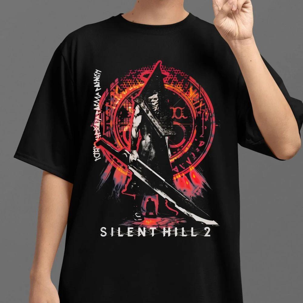 

Horror Gamer ShirtSilent Hill 2 TShirt Vintage 90s Bootleg Style Pyramid Head Tee Retro AllSeason TShirt Black Tee Unisex S
