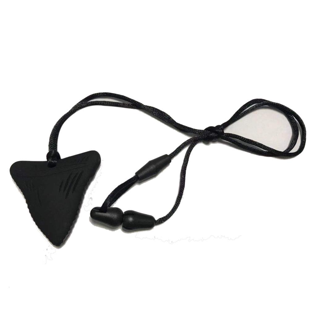 Silicone Shark Teeth Teether Necklace - Baby Chewing & Grinding Toy, Food-Grade Pacifier Accessory.