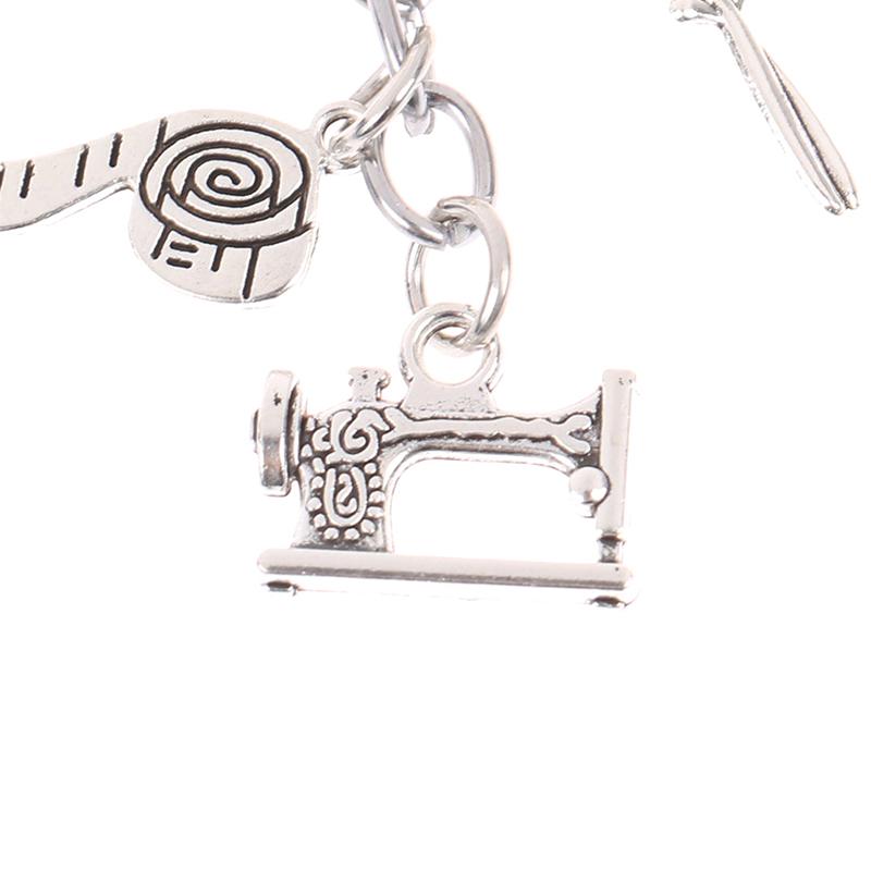 Dikiş Makinesi Anahtarlık Terzi Anahtarlık Demir Mezura Makas Anahtarlık