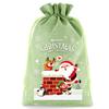 8pcs Christmas Linen Drawstring Bags for Children Christmas Apple Bags Christmas Eve Drawstring Gift Bags
