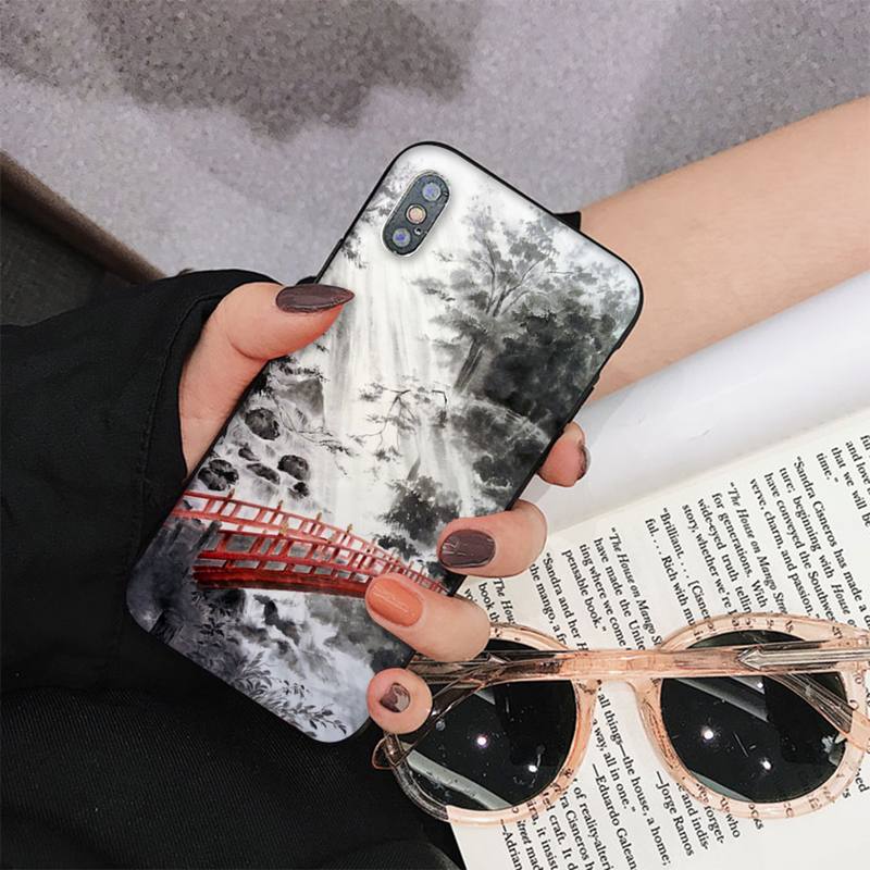 Chinese Style Ink Painting Phone Case for iPhone 11 12 13 Mini Pro Max 8 7 6 6S Plus X 5 S SE 2020 XR XS 10 case