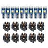 10Pcs T5 Car Dashboard Light Lamp Holder Super Bright 3030-3SMD Chip Twist Lock Socket Auto Instrument Panel Light Bulbs Gauge LED Indicator Kit