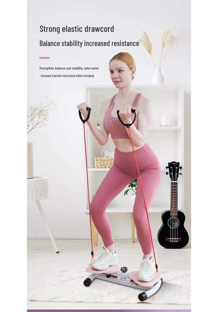 Women's Silent Waist Twisting Disc with Rope: Abdominal Toner, Slimming, Fat Burning, and Shaping Machine