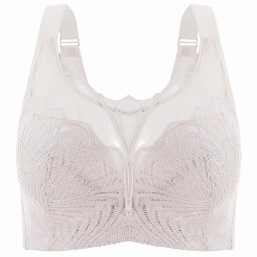 Thin Adjustable Bra Plus-size Tube Top Push-up Bra for Large Breasts Full-cup Bra for Side Breast Reduction and Sagging Prevention