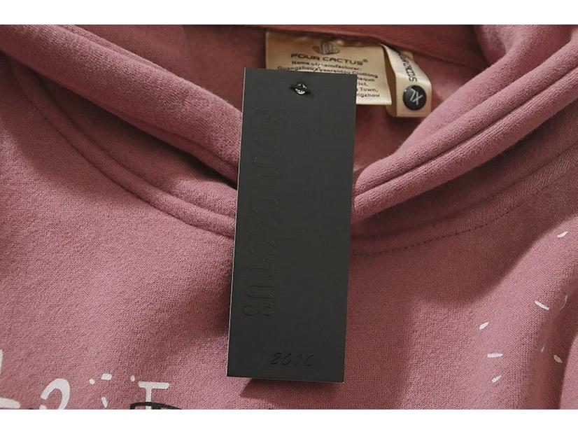 Ouyang Nana's Rust Red Graffiti Mud-Dyed Velvet Hoodie (Unisex)