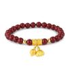 6/8mm Purple Cinnabar & Jade Bead Bracelet, Chinese Style Travel Gift