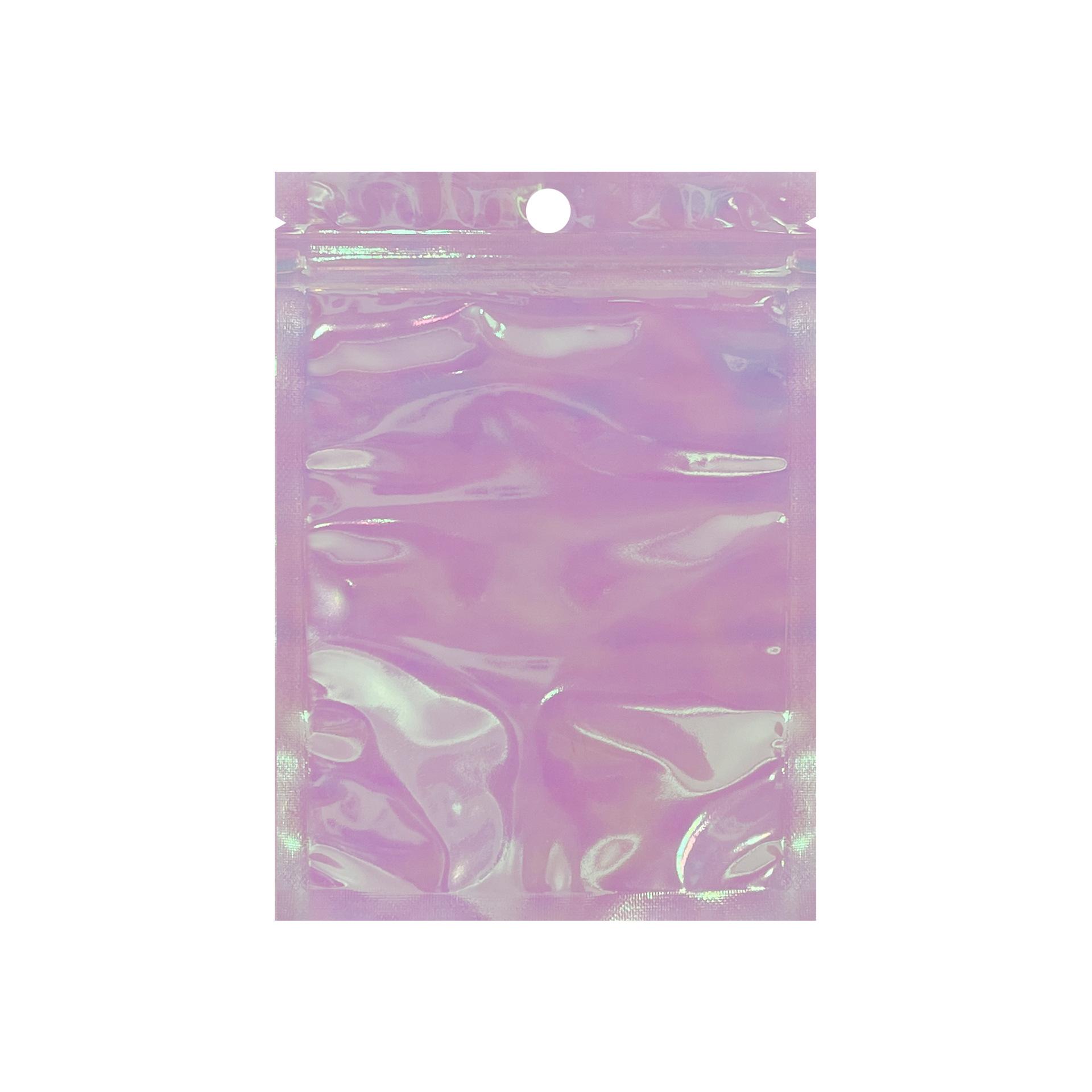 

10 шт. Пакеты с зиплоком Толстые Многоразовые Голографические – Пластиковые пакеты Лазерного цвета для демонстрации, упаковки, подарков и хранения ювелирных изделий 7x10cm розовый