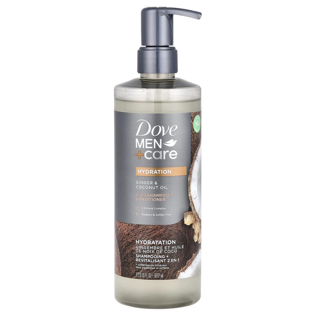 Men + Care, 2-In-1 Shampoo + Conditioner, Ginger & Coconut Oil, 517 Ml (17.5 Fl Oz)