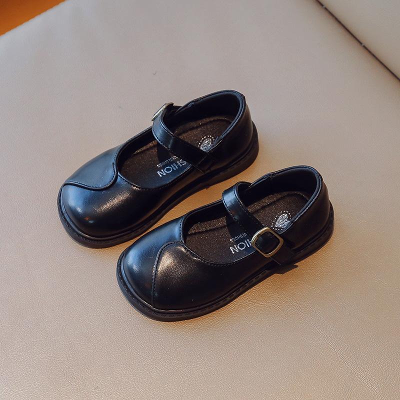 Dziewczęce skórzane buty 2024 wiosna jesień nowe buty dziecięce dziecięce miękka podeszwa buty księżniczki modne buty wiosenno-letnie