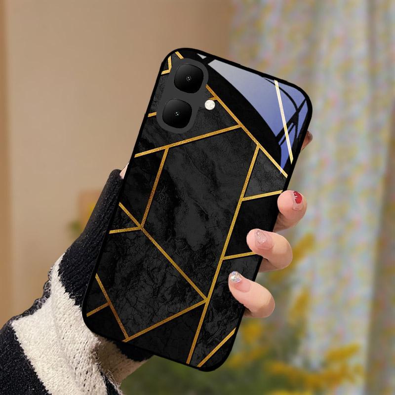 Etui na tył do Infinix Smart 10 X6725 Etui ze szkła hartowanego na telefon Tecno Pop 10 Smart10 Pop10 Modna ochronna obudowa