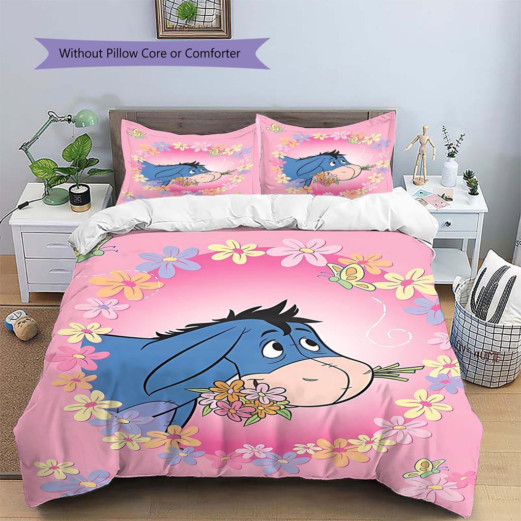 Colorful Cloud-patterned Eagle Ears and Tigger Print: Comfortable Bedding Set, Perfect for Decorating A Child's Bedroom.