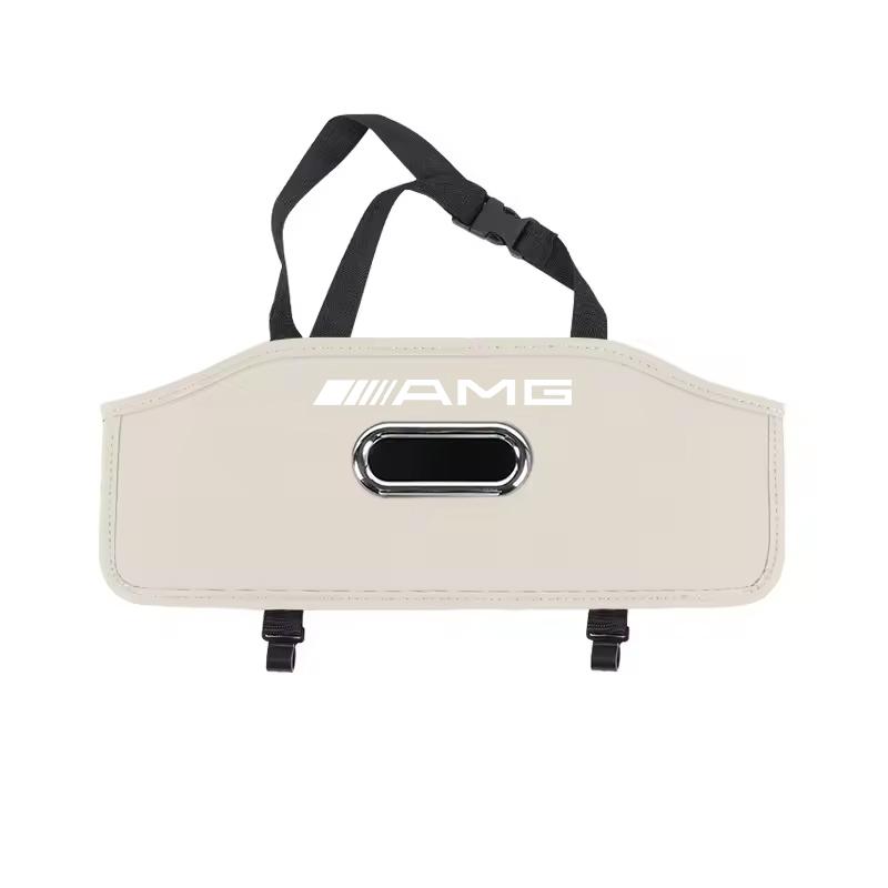 Car Seat Back Storage Box Multi-Functional Tissue Box Cup Holder Hook Storage Box Accessories Car Decal For Mercedes Benz AMG W2