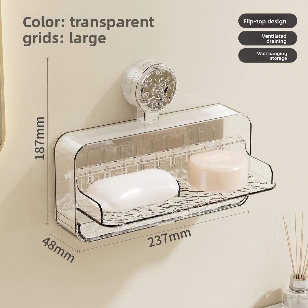 Wall Mounted Soap Dish Waterproof Toilet Drain Soap Box Light Luxury Soap Box  Bathroom Accessories
