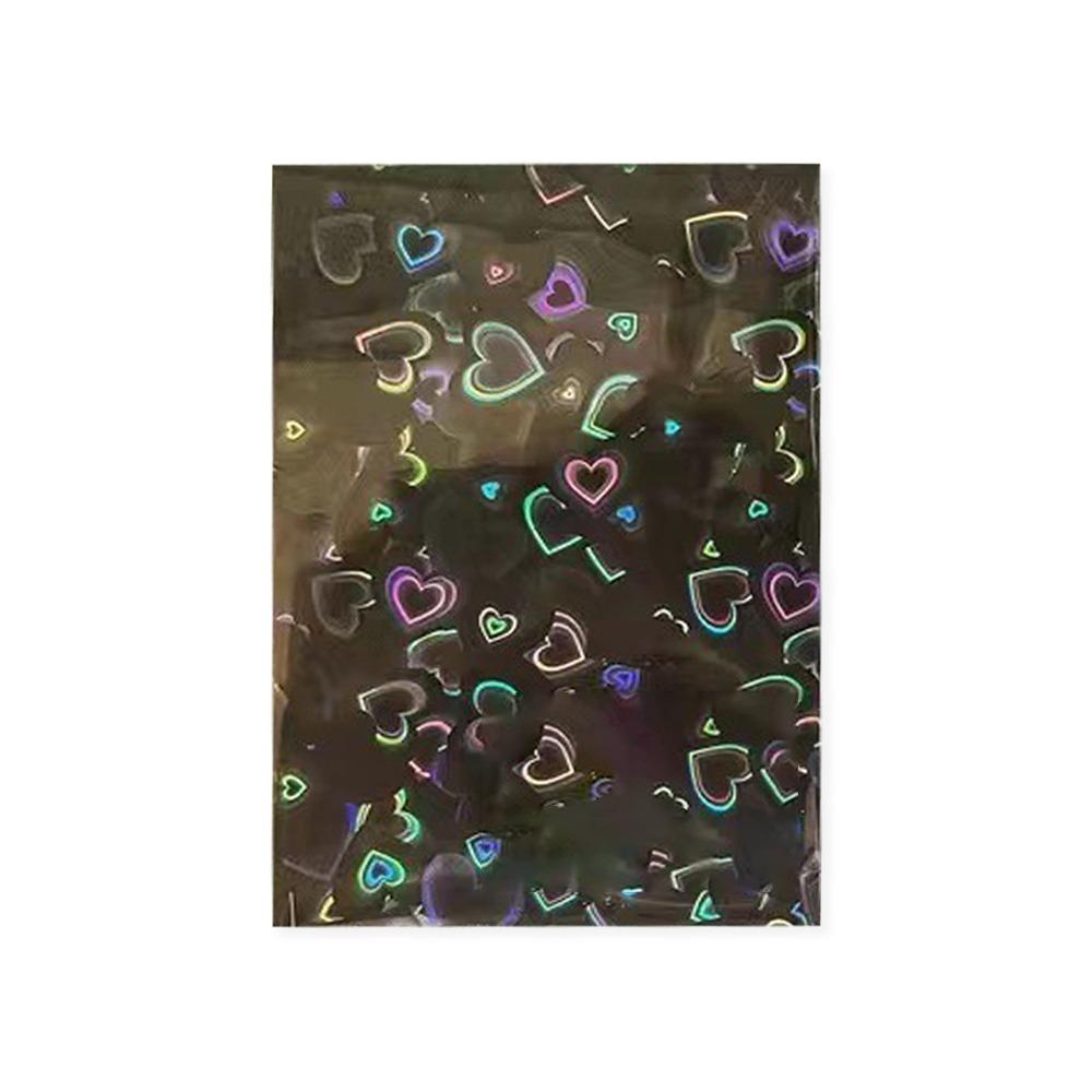50Pcs Card Sleeves Laser Heart Shaped Card Films Trendy Kpop Photocard Holder  Kpop Idol Cards