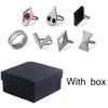 Neues 7-teiliges/Set Anime Genshin Impact Hu Tao Cosplay Ringe Verstellbarer Metall Neun Säulen der geheimen Reue Ring Requisiten Schmuck
