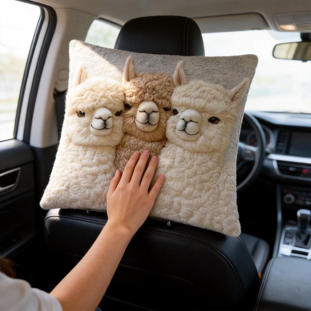 Animal Plush Throw Pillow Cover With Soft Faux Fur For Sofa Decor