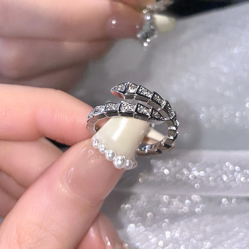 Cross Love Red Drip Belt Stacked Open Ring Niche Design Wrinkle Cold Wind Woman Adjustable opening