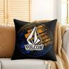 VVolcom Fashion Logo Cushion Cover Silky Short Plush Invisible Zipper Dustproof Sofa Pillow Case For Home Decor