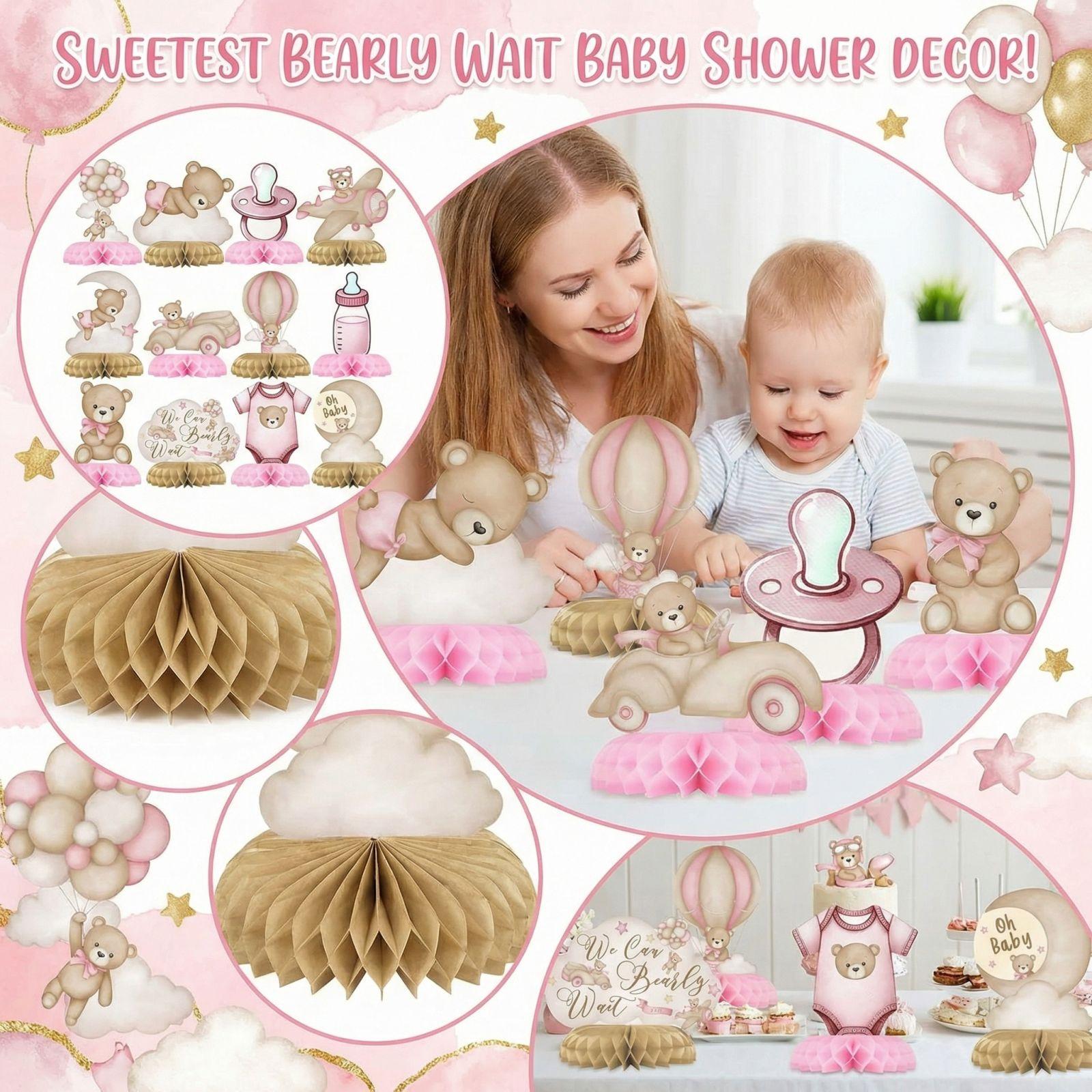 

Baby Shower Decorations For Girls 12 Piece Honeycomb Center Ornament Set One Size розовый