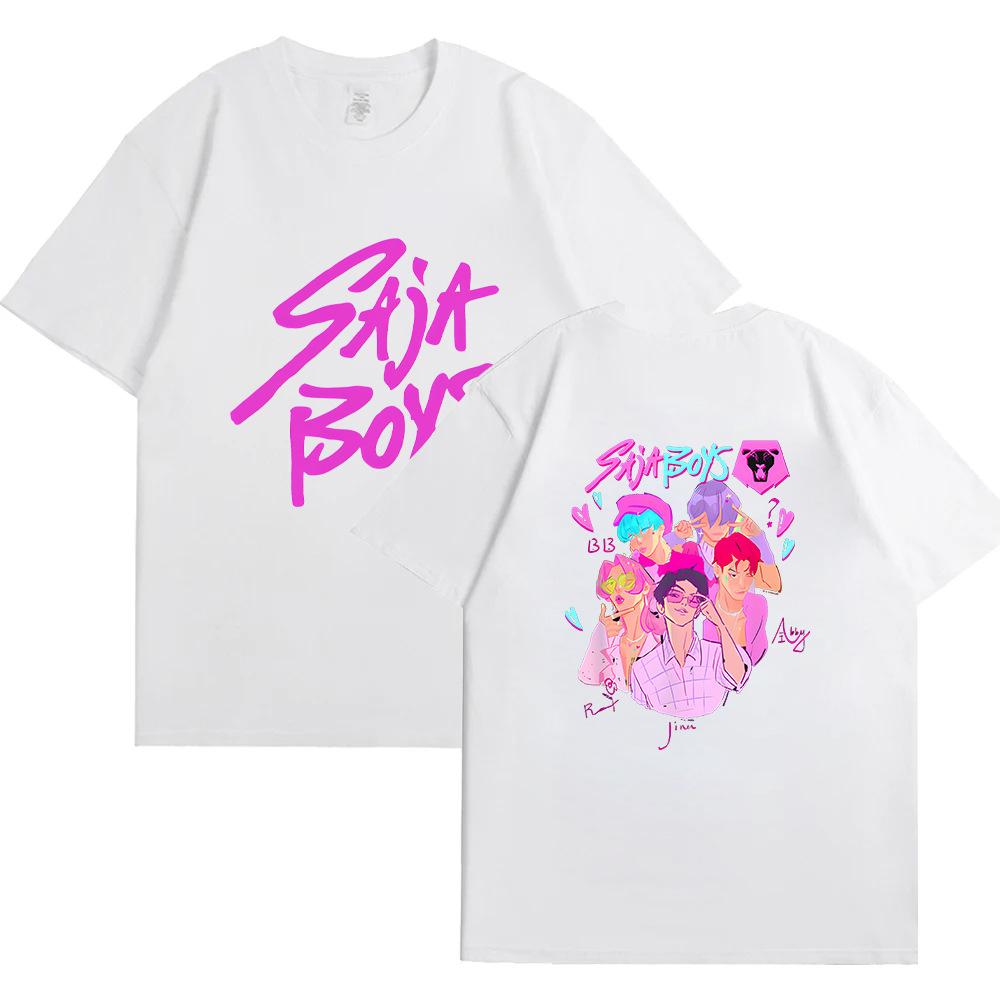 KPop Dämonenjäger Film Saja Boys T-Shirts Männer Frauen Hochwertiges Baumwoll-T-Shirt Mode Hip Hop Harajuku Kurzarm-T-Shirts
