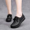 Retro Lace-up Women's Shoes, Comfortable Flat-bottomed Single Shoes, Casual Soft Leather Work Shoes, Autumn and Winter Peas Shoes