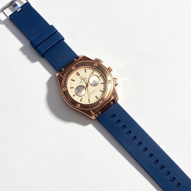 Minimalist Business Men's Watch with Rubber Band, Fashion Casual Quartz Wristwatch