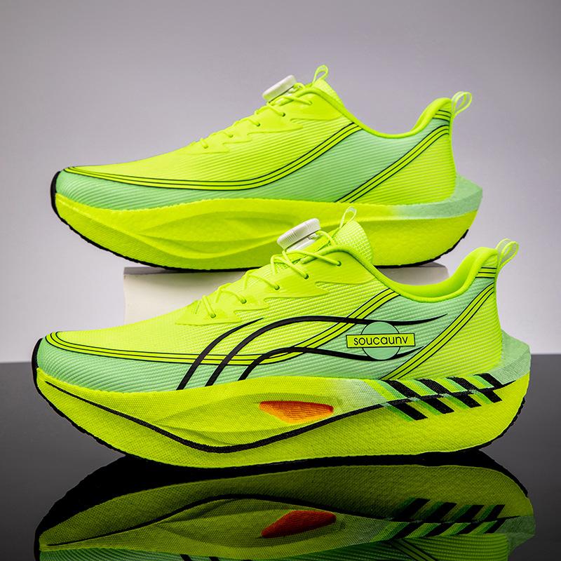 2025 Carbon Board Running Shoes New Student Youth Professional Racing Training Shock Absorption Sports Shoes Student Marathon Running Shoes