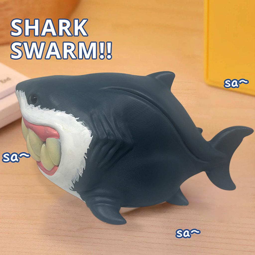 Cartoon Bucktooth Shark Statue Easy To Display Lightweight Desktop Ornaments Suitable for Friends Family Coworkers