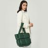 New Down Bag Cotton Clothes Handbag Women's Soft Checkered Filled Cotton Shoulder Bag Fashionable and Simple Tote Bag