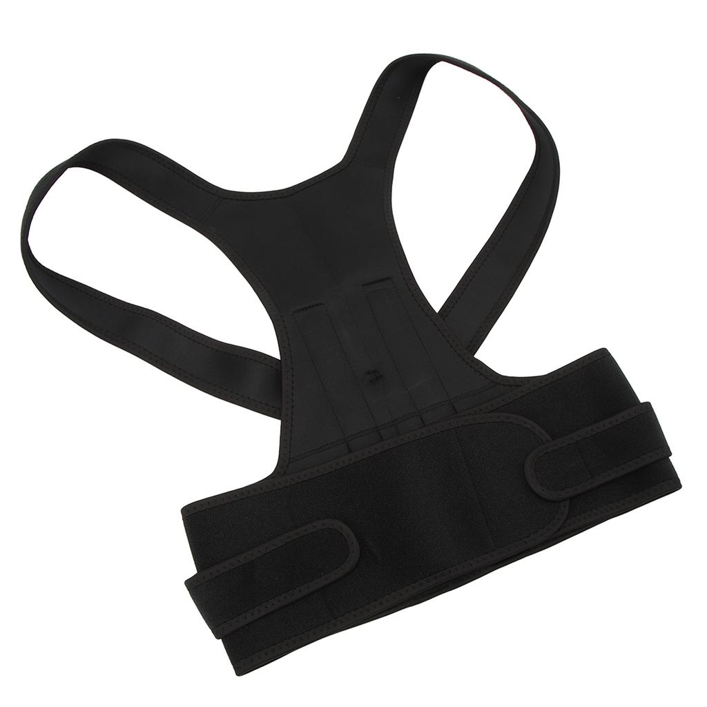 Holdningskorrigerer Justerbar Pustende Ryggrettingsstøtte for Kvinner Menn Pukkelrygg Svart