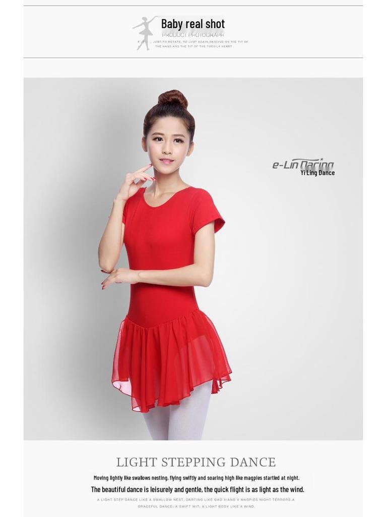 Vestido de Baile para Mujer de Talla Grande: Falda de Tul de Ballet y Maillot para Práctica de Adultos, Exámenes de Arte, Formación de Profesores, Disfraz de Danza China