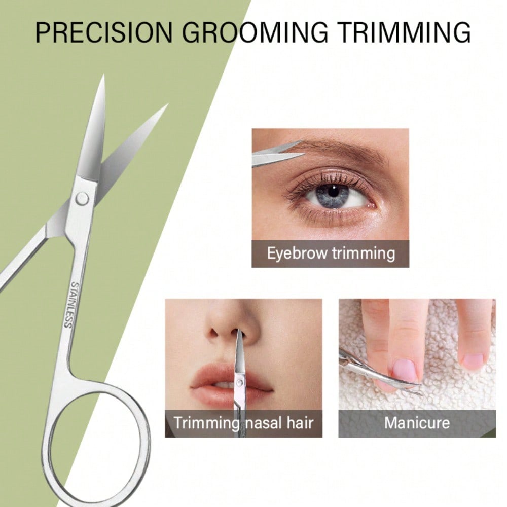 1 Stück Augenbrauenknipser, ein spitz gebogener Augenbrauenknipser, Gold-Silber-scharfer Schönheitsknipser aus rostfreiem Stahl