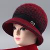 Hat Female Autumn and Winter Rabbit Hair Big Eaves Knitted Hat Old Hat Old Lady Fleece Warm Wool Hat