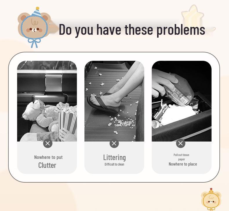 Multifunctional Car Seat Back Organizer with iPad Holder and Trash Can